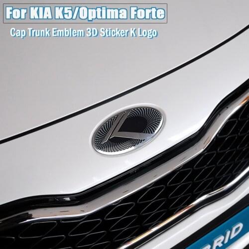 Black 3D K Logo Flight Car Emblem Sticker Front Grille + Trunk Rear Badge Decal For KIA K5 2011-2013 Optima Forte 2009-2014