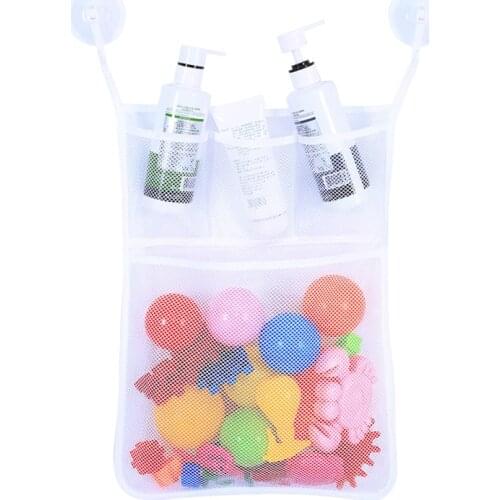 Kids Baby Bath Toys Tidy Storage Suction Cup Bag Baby Bathroom Toys Mesh Bag Organiser Net