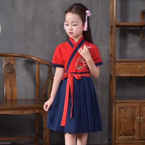 Children Ancient Princess Dance Costume Girls Chinese Traditional Folk Clothes National Studies Suit Children Cosplay Outfits
