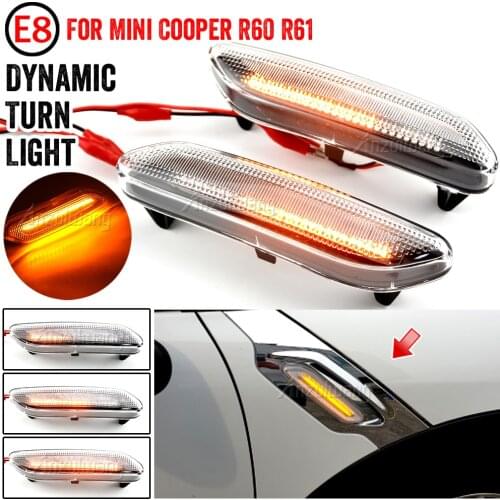 Dynamic scroll flashing LED Side Marker Indicator Lamp Turn Signal Fender Lights For BMW MINI COOPER R60 R61 COUNTRYMAN PACEMAN