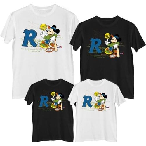 Disney Mickey Mouse T shirt Summer Comfortable 100%cotton Fashion clothes for teens Mens shirt boy t-shirt Family clothing sets