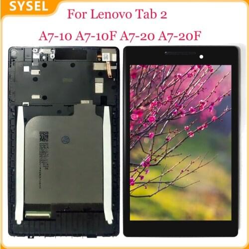 For Lenovo Tab 2 A7-10 A7-10F A7-20 A7-20F LCD display touch screen digitizer Glass assembly with Frame Free Tools