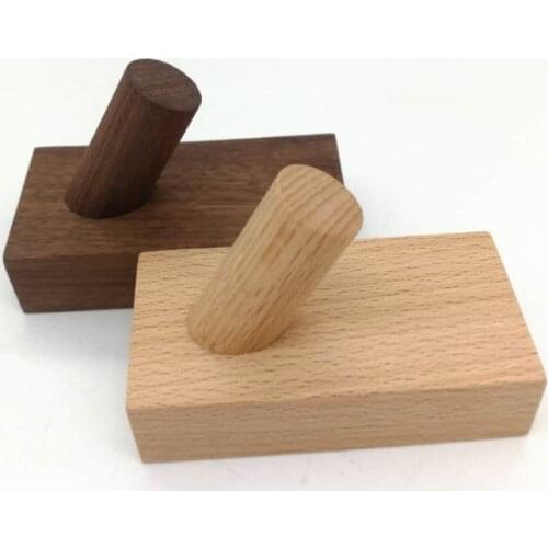 Natural Wooden Hook With Screws Wall Mounted Hanger Coat Hook Decorative Key Holder Bag Hat Scarf Handbag Storage Hanger Rack