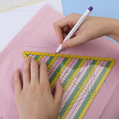 Triangle Design Acrylic Quilters Rulers Plastic Measuring Templates Patchwork Quilting Drawing Ruler Clear Mark For Quilting