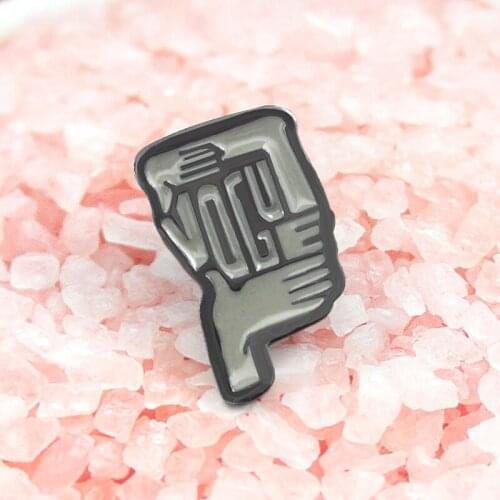 Representing the fashion brooch gray engraved letters guarding like a palm stretch design to send friends clothes decoration