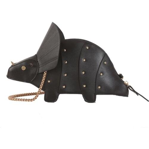 Women Fashion Dinosaur Shape PU Leather Chain Crossbody Shoulder Bag Girl Messenger Bags Mini Clutch Purse
