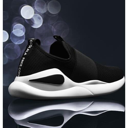 2020 New Fashion Autumn Men Flyweather Comfortables Breathable Non-leather Casual Lightweight Slip-on Size 46 Mesh Shoes