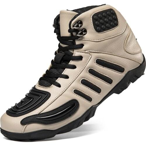Men Motorcycle Shoes Outdoor Cycling Shoes Professional Outdoor Locomotive Shoes Plus Size 48