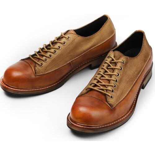 High Quality Vintage Men Ankle Boots Handmade Cow Leather Shoes Tooling Desert Platform Boots British Work Motorcycle Boots