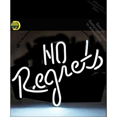 Neon Sign for No Regrets Handmade neon bulb Sign Love Neon lights Sign glass Write On Neon Sign Board Lighting Buffal Games Neon