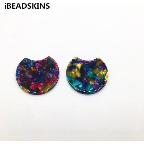 New arrival! 37x30mm 50pcs/lot acetic acid round-shape charms for earrings accessories/Earring parts Jewelry Findings making#276