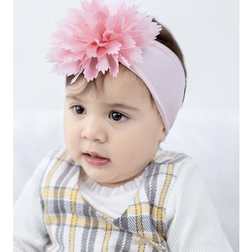 Children New Accessories Flowers Nylon Headband Baby Hair Band High Elastic Headwear Toddler Hairband