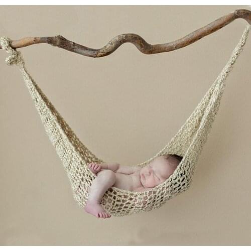 Solid Color Newborn Baby Crochet Knit Hammock Hanging Cocoons Bed Photo Props Babies Accessories Newborn Photography Props
