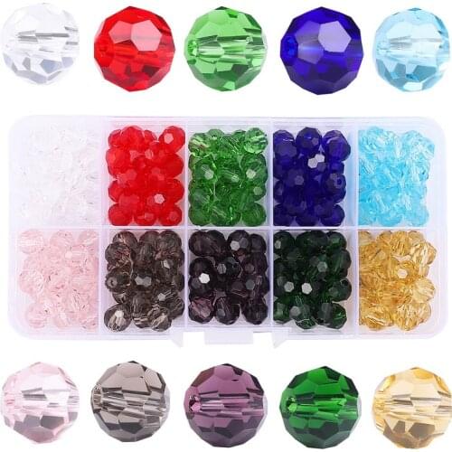 Wholesale Set 4 6 8mm Czech Rondelle Spacer Crystal Glass Beads For Jewelry Making Faceted Color Clear Diy Beads Loose