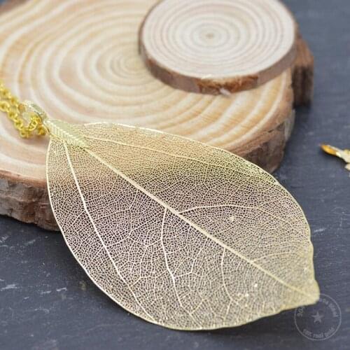 Leaf skeleton pendant necklace, stainless steel necklace, natural inspired jewelry, a personalized gift for him