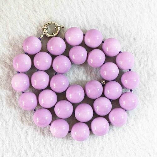Romantic Fashion Purple Violet Shell Round Beads Baking Paint Glass 8/10/12mm Necklace for Women Gifts Gift Chain 18inch B636