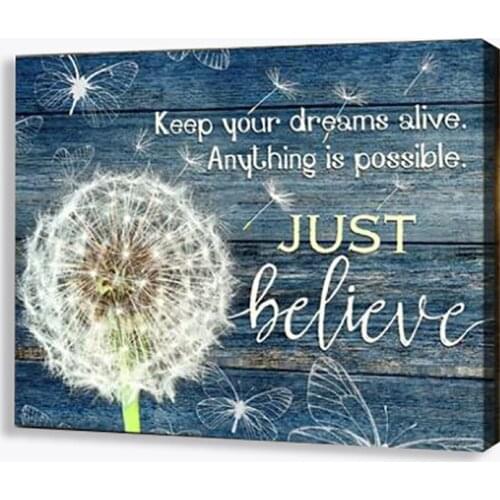 Dandelion and Butterflies Quotes Poster Just Breathe Canvas Wall Art Beautiful Home Decor Pictures Modern Artwork Painting