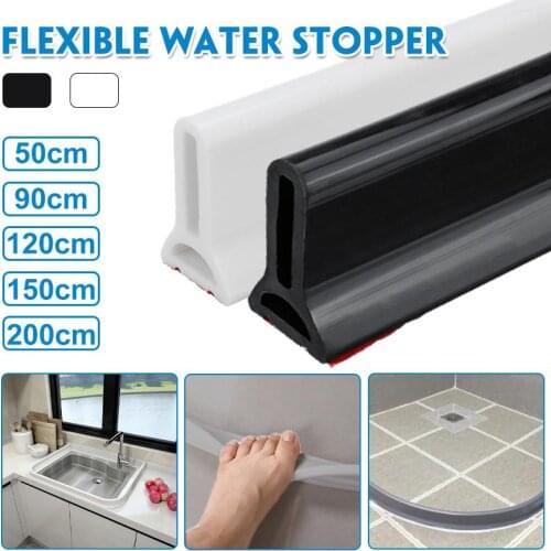 50 mm height Bathroom Water Stopper Water Partition Dry&Wet Separation Flood Barrier Rubber Dam Silicon Water Blocker Don't Slip