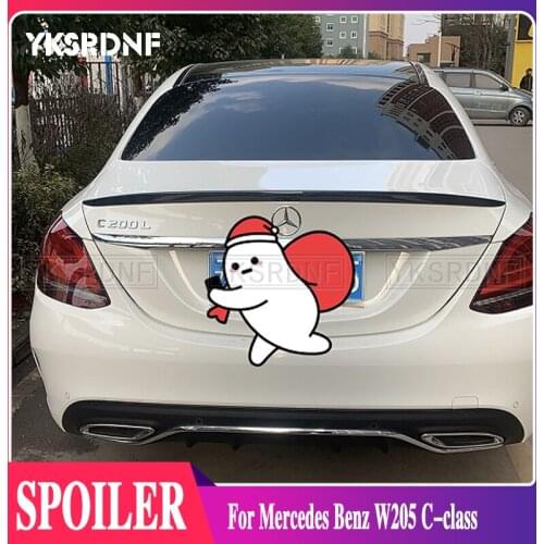 YKSRDNF For Mercedes Benz W205 Spoiler 2014-2020 C180/C200/C230 C-class Spoiler High Quality Car Rear Wing Color Rear Spoiler