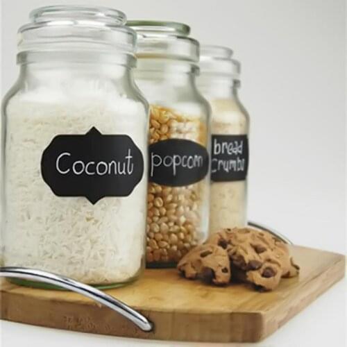 Jar Sticker Waterproof Chalkboard Kitchen Spice Label Stickers Home Jars Bottles Tags Blackboard Labels Stickers With Marker