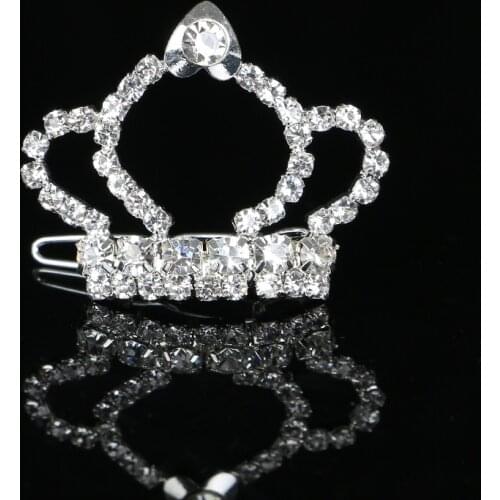 Rhinestone dog crown barrette pets headwear ornament Ladys fashion hair tiara jewelry accessory for Girls 6pcs x