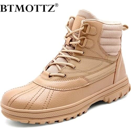 Waterproof Men Tactical Boots High Quality Leather Military Boots Men Special Force Combat Desert Boots Outdoor Men Hiking Boots