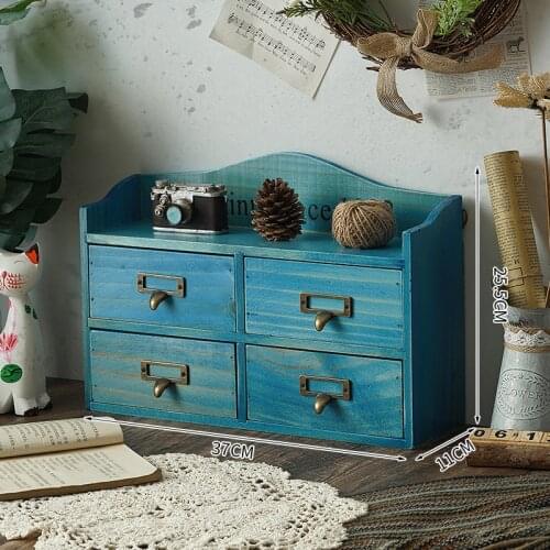Storage Box Storage Box Drawer-Type Cosmetics Wall-Mounted Wall-Mounted Desktop Hallway Key Solid Wood Cabinet
