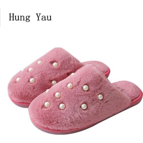 Winter Women Slippers Warm Indoor Flips Flops New Fashion Solid Platform Female Slides Non-slip Flat Home Comfortable