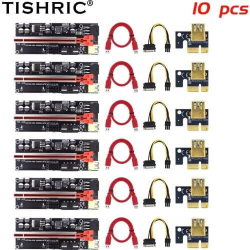 1/6/10PCS TISHRIC PCIE Riser 009s Plus Graphics Card Extension Cable PCI Express GPU Mining PCI-E 16x Riser for Video Card