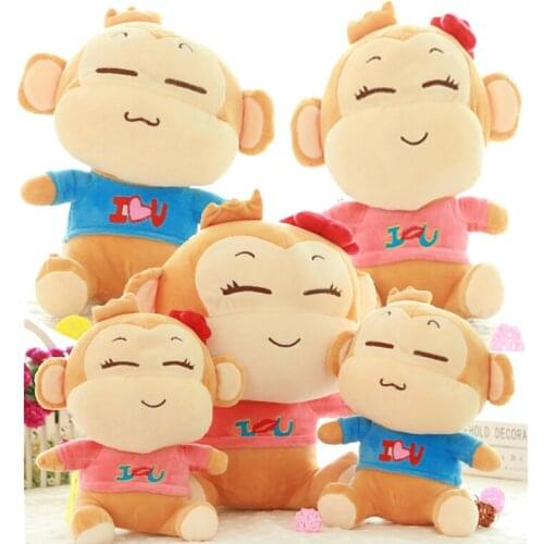 18-25cm Cute lovely Monkey dolls animal Plush Toys Lover gifts Cartoon Kids Baby toys Wedding supplies dolls home decoration