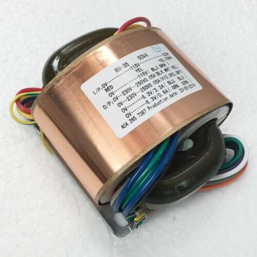 50W R-CORE TRANSFORMER For Tube Preamp115V 230V OUTPUT:0-230V-250V x2 +6.3V*2