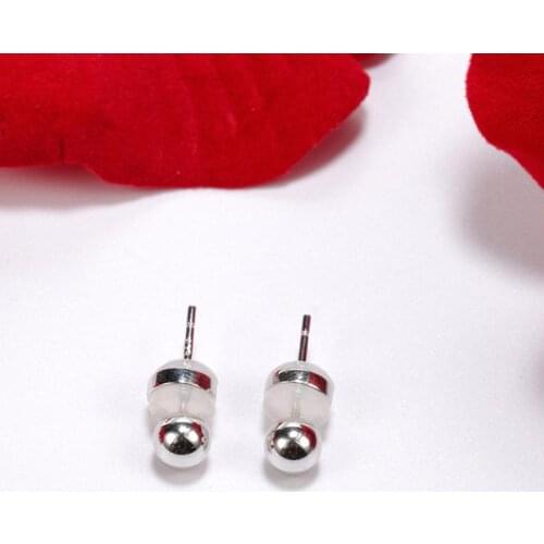 925 Sterling Silver Jewelry Simple Round 5mm Ball Bead Womens Wedding Bridal Stud Earrings Birthday Gifts 10pcs Lot Wholesale