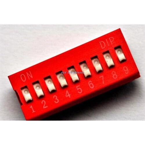9P DIP switch coding dial switch data-chosen-switches 9 level pitch 2.54MM red toggle switch