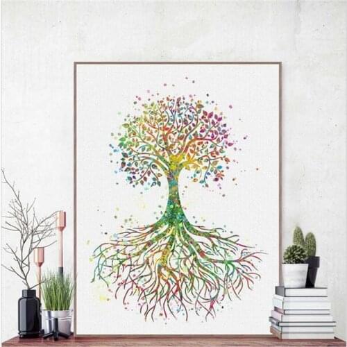 Abstract Tree Photo color Simple Bedroom Living Room Company Office Creative Art Poster Canvas Picture for Wall