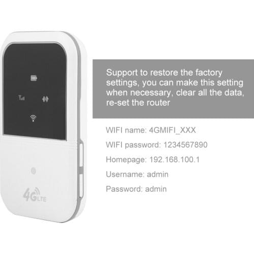 4G Wireless Router LTE WIFI BOX Portable WIFI USB Charging Router For Phone/Tablet/PC Mini Portable Repeater Wifi-White