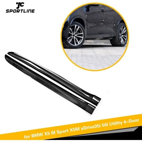 Side Skirts Extension Bumper Aprons for BMW X5 M Sport X5M xDrive35i 50i Utility 4 Door 2014 - 2018 Carbon Fiber