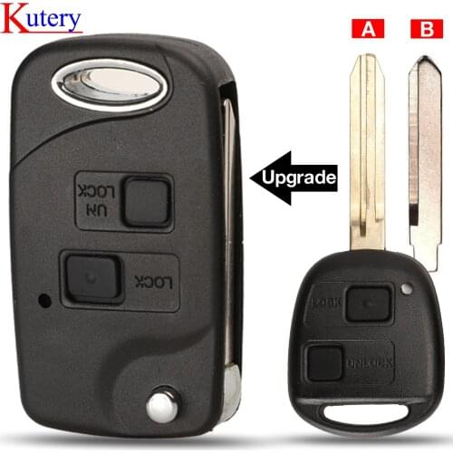 Kutery 2/3Buttons TOY43/47 Uncut Blade Remote key shell For Toyota Yaris Carina Corolla Avensis Folding new style Car key Case