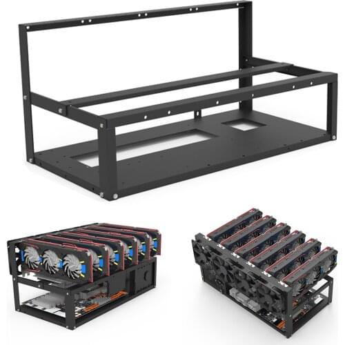 For 6GPU Durable Open Mining Rig Frame Case, Frame Transfer Mining Rack Miner Coin Ring Support Rig Case Durable