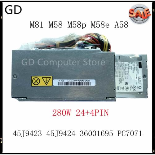 GD New Original For Lenovo ThinkCentre M81 M58 M58p M58e A58 280W Power Supply 45J9423 45J9424 36001695 PC7071 24+4PIN