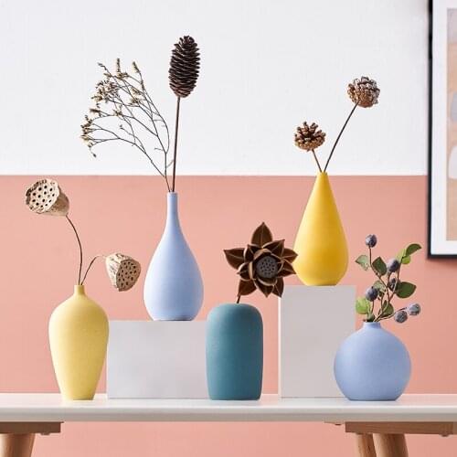 Jarrones Decorativos Moderno Ceramic Glass Vase for Wedding Decoration Flower Vase Home Decoration Living Room Decoration Small