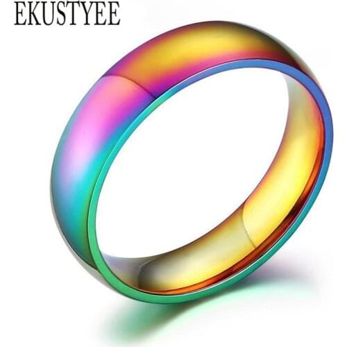 36 pcs/lot Fashion Womens Ring Magic Color Wedding Engagement Rings Queen Classic Men Rainbow Colorful Ring Titanium Steel