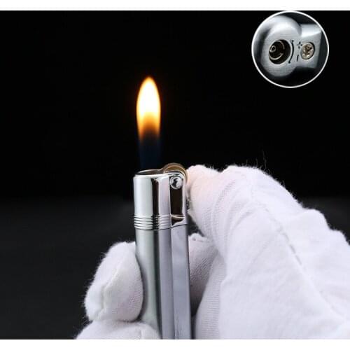 Cigarette Lighter Compact Portable Butane Type Metal Lighter Gas Refillable Creative Gift for Friends