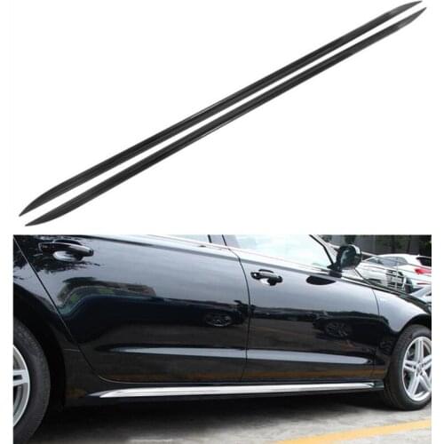 2PCS Stainless Steel SIDE DOOR BODY SKIRTS KIT LIP COVER FOR AUDI A6 S6 C8 2019 2020 2021