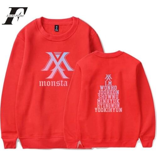 LUCKYFRIDAYF 2018 MONSTA X capless cotton HOODIES Sweatshirts women Harajuku Winter Long Sleeve Hooded Tracksuit Pullovers