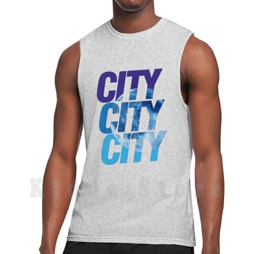 Man City-Tank Tops Vest 100% Cotton Man City City City Football