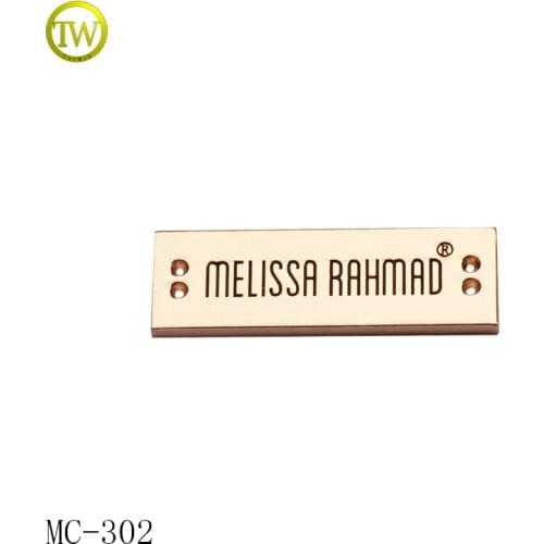 MC302 Garment metal Logo label Metal Name Tags with black ink for scraft