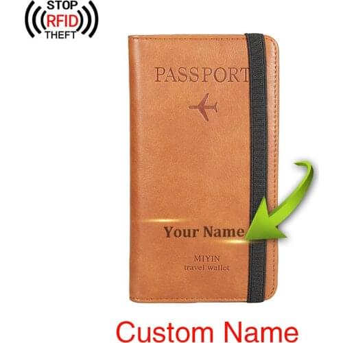 Free Engraved Multifunction MenS Passport Cover Travel Women Card Holder Case Credit Coin Purse Id Cardholder Customized