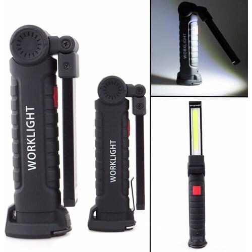 COB LED Rechargeable Magnet Flashlight Flexible Inspection Torch Work Light