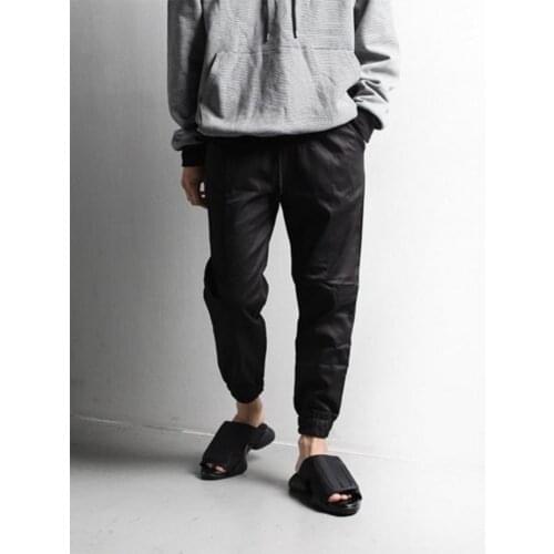 Mens high elastic waist casual harlan pants spring and autumn fashion trend urban youth versatile slacks