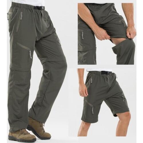 Men Quick Dry Outdoor Pants Removable Hiking&Camping Pants Male Summer Breathable Hunting&Climbing Pants S-XXXL